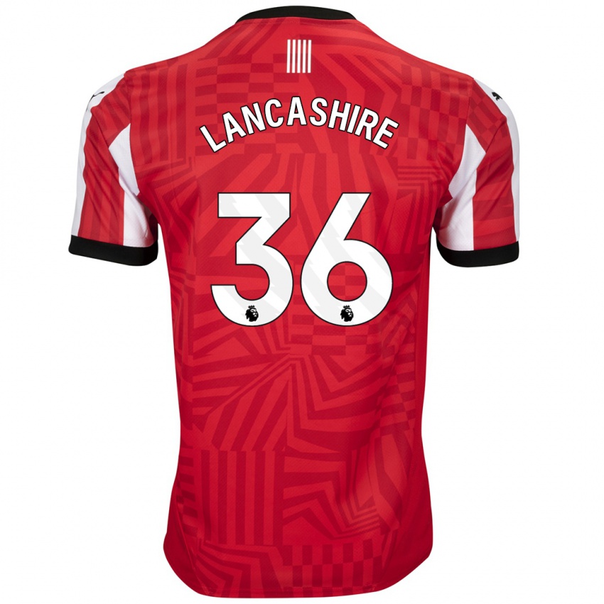 Hombre Camiseta Olly Lancashire #36 Rojo Blanco 1ª Equipación 2024/25 La Camisa México