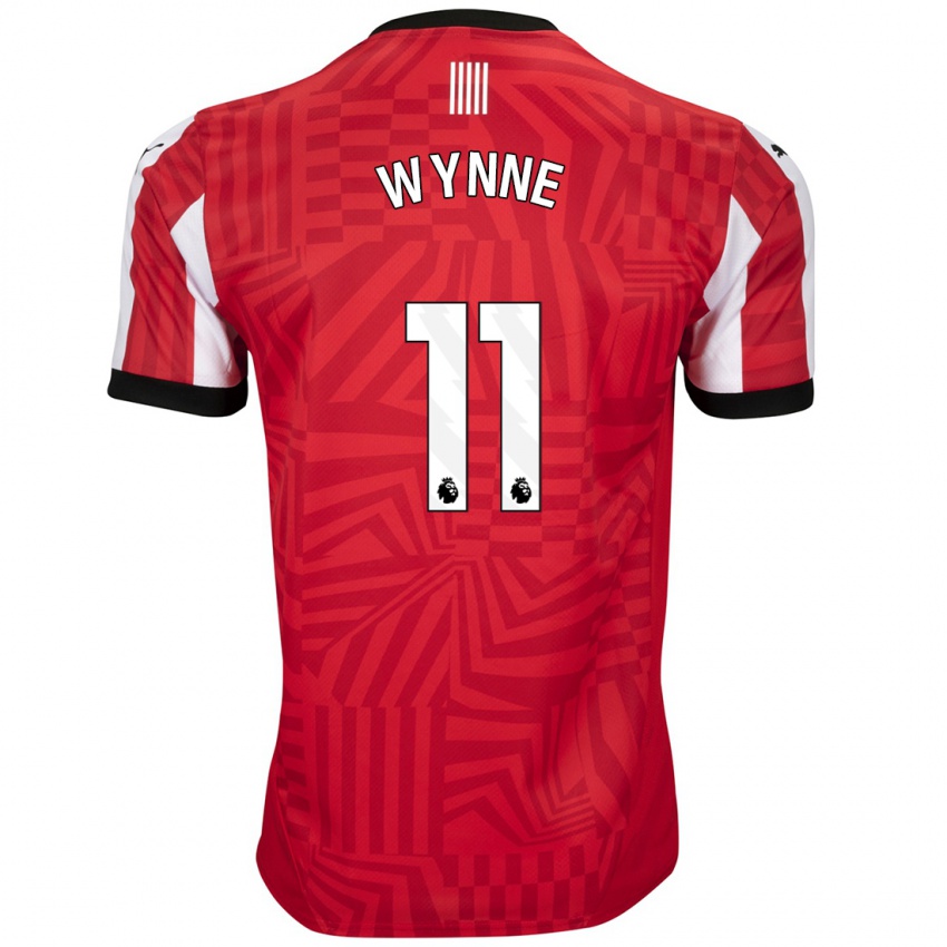 Hombre Camiseta Megan Wynne #11 Rojo Blanco 1ª Equipación 2024/25 La Camisa México