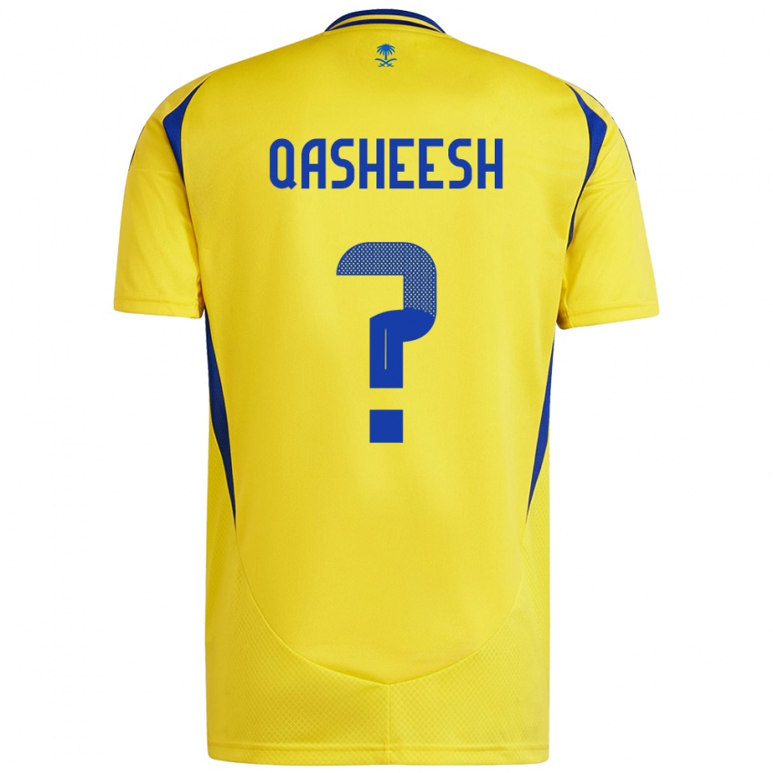 Hombre Camiseta Majed Qasheesh #0 Amarillo Azul 1ª Equipación 2024/25 La Camisa México