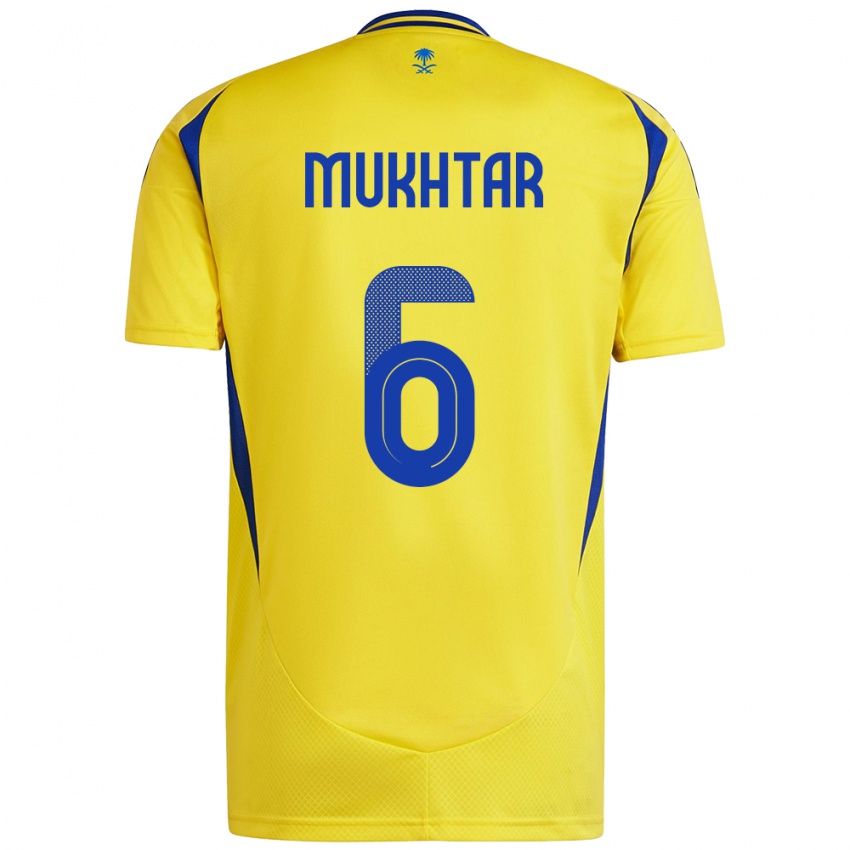 Hombre Camiseta Mukhtar Ali #6 Amarillo Azul 1ª Equipación 2024/25 La Camisa México