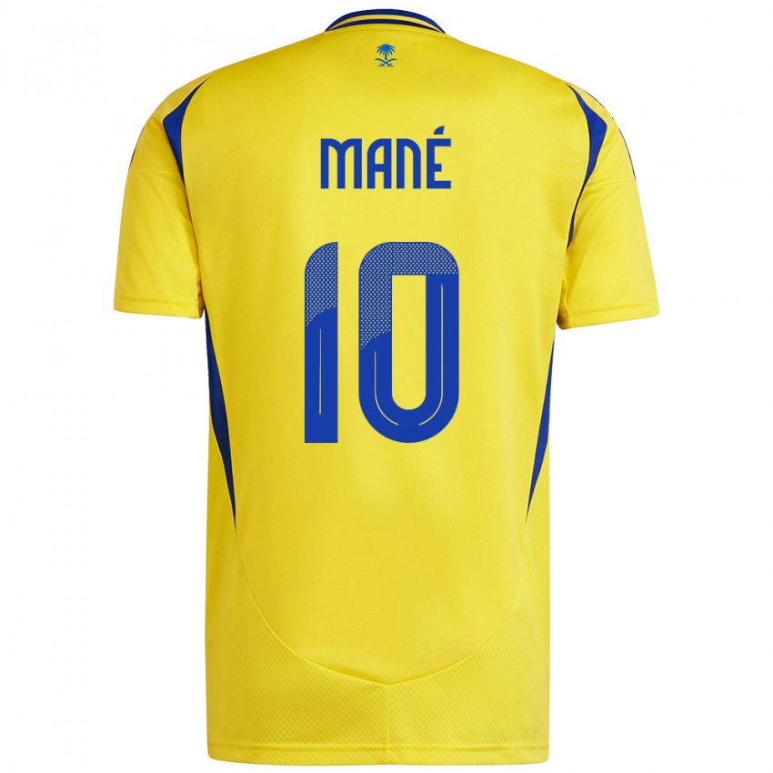 Hombre Camiseta Sadio Mane #10 Amarillo Azul 1ª Equipación 2024/25 La Camisa México