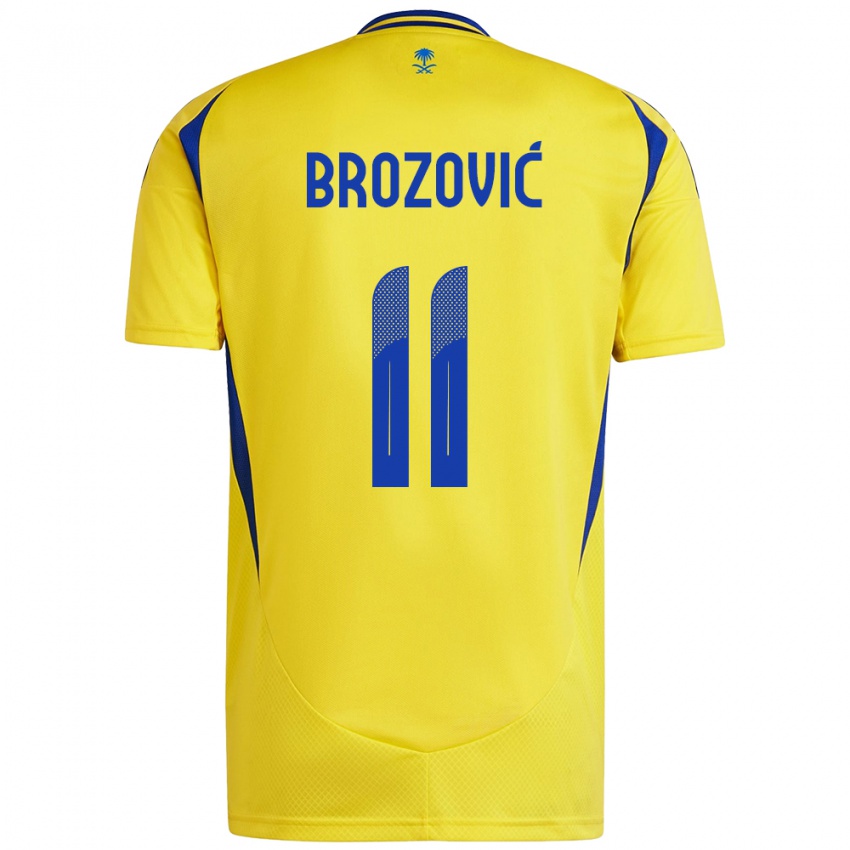 Hombre Camiseta Marcelo Brozovic #11 Amarillo Azul 1ª Equipación 2024/25 La Camisa México