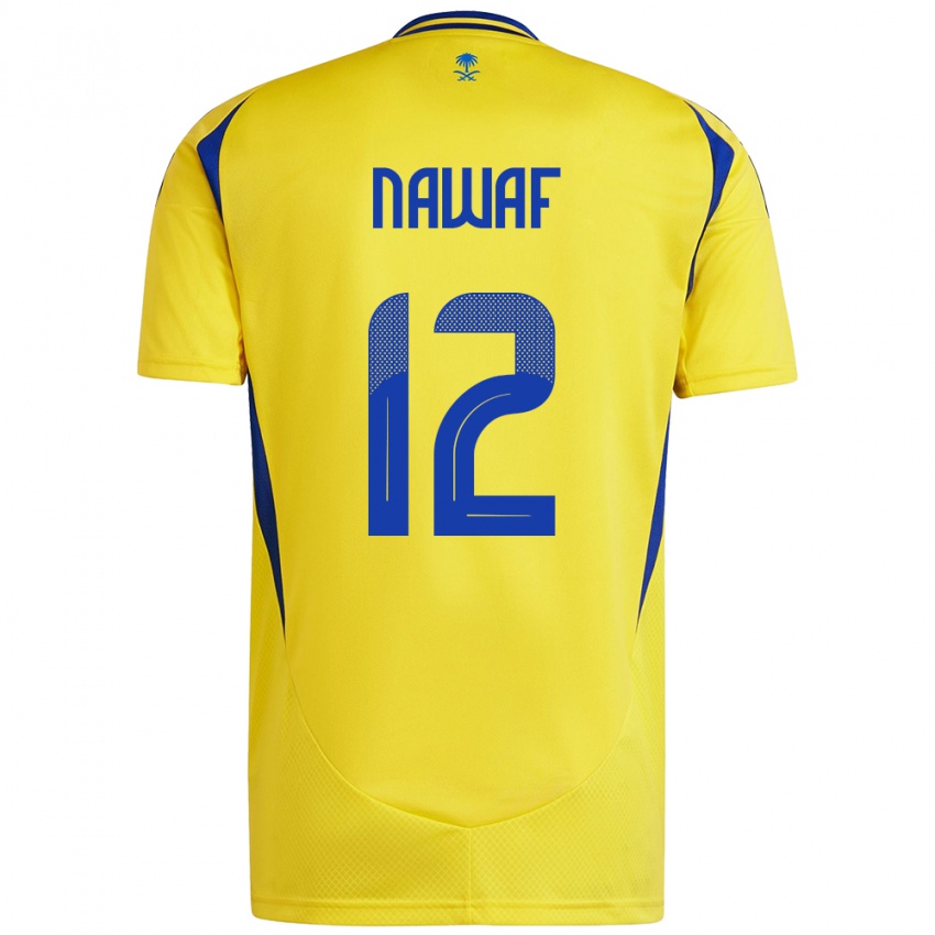 Hombre Camiseta Nawaf Al-Boushal #12 Amarillo Azul 1ª Equipación 2024/25 La Camisa México