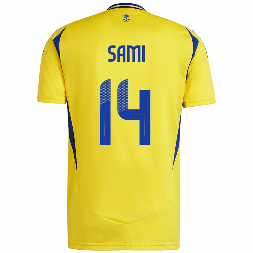 Hombre Camiseta Sami Al-Najei #14 Amarillo Azul 1ª Equipación 2024/25 La Camisa México