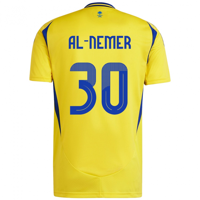 Hombre Camiseta Meshari Al-Nemer #30 Amarillo Azul 1ª Equipación 2024/25 La Camisa México