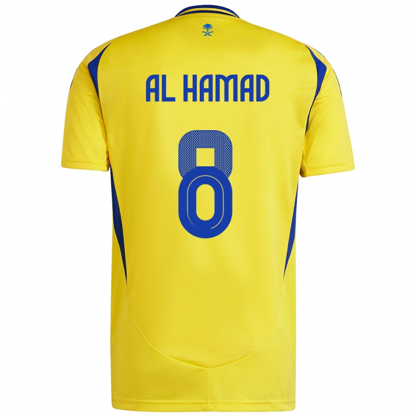 Hombre Camiseta Sara Al-Hamad #8 Amarillo Azul 1ª Equipación 2024/25 La Camisa México