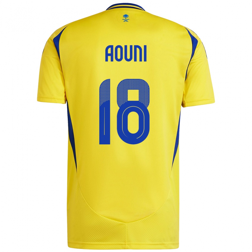 Hombre Camiseta Samia Aouni #18 Amarillo Azul 1ª Equipación 2024/25 La Camisa México