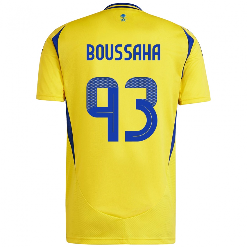 Hombre Camiseta Lina Boussaha #93 Amarillo Azul 1ª Equipación 2024/25 La Camisa México