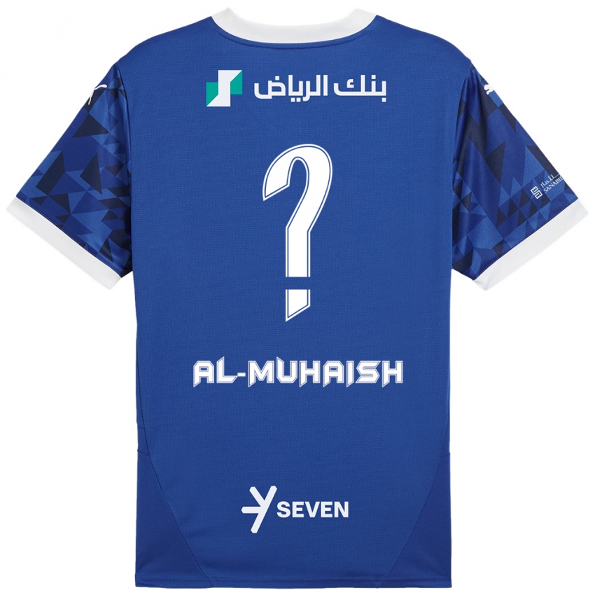 Hombre Camiseta Mohammed Al-Muhaish #0 Azul Oscuro Blanco 1ª Equipación 2024/25 La Camisa México