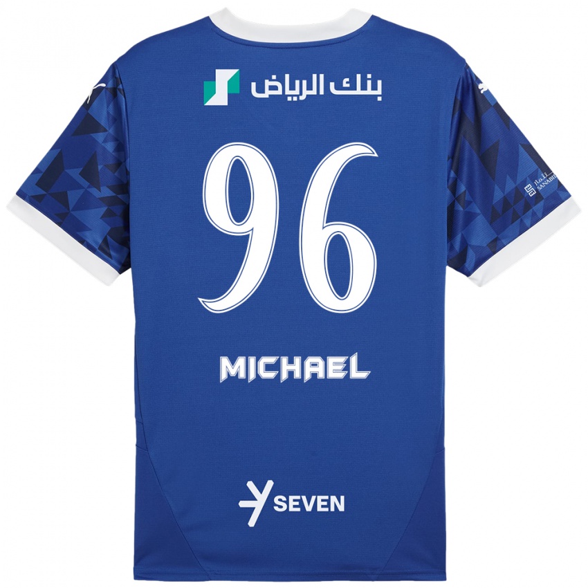 Hombre Camiseta Michael #96 Azul Oscuro Blanco 1ª Equipación 2024/25 La Camisa México