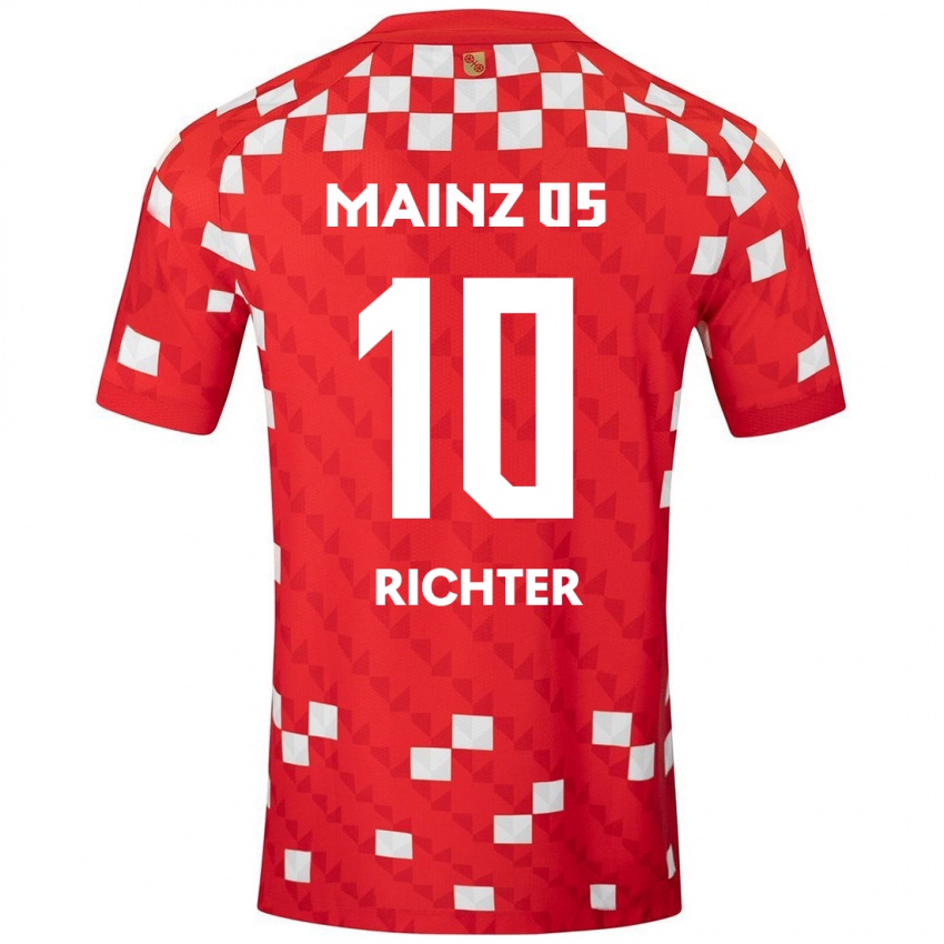 Hombre Camiseta Marco Richter #10 Blanco Rojo 1ª Equipación 2024/25 La Camisa México