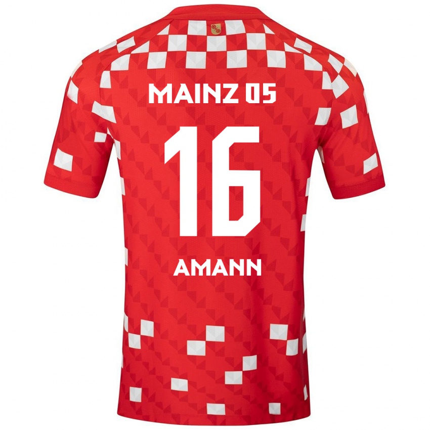 Hombre Camiseta Jason Amann #16 Blanco Rojo 1ª Equipación 2024/25 La Camisa México