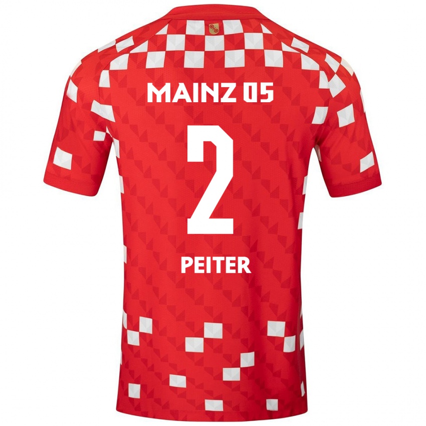 Hombre Camiseta Chiara Peiter #2 Blanco Rojo 1ª Equipación 2024/25 La Camisa México