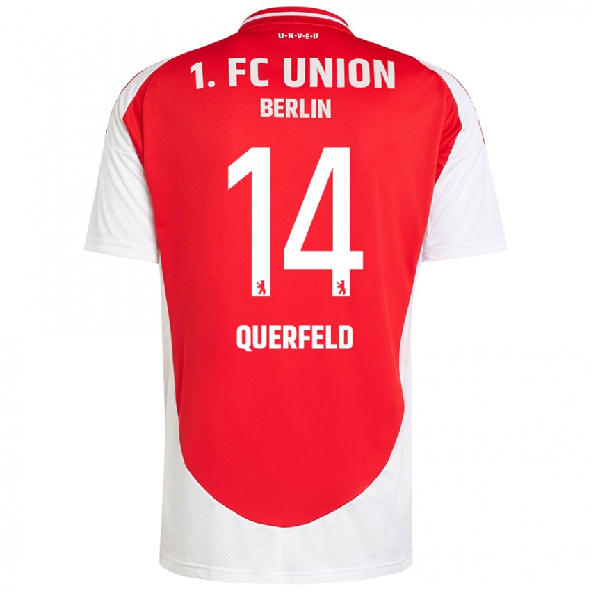 Hombre Camiseta Leopold Querfeld #14 Rojo Blanco 1ª Equipación 2024/25 La Camisa México