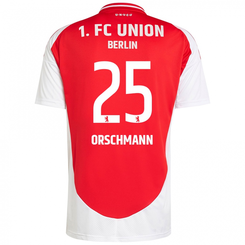 Hombre Camiseta Dina Orschmann #25 Rojo Blanco 1ª Equipación 2024/25 La Camisa México