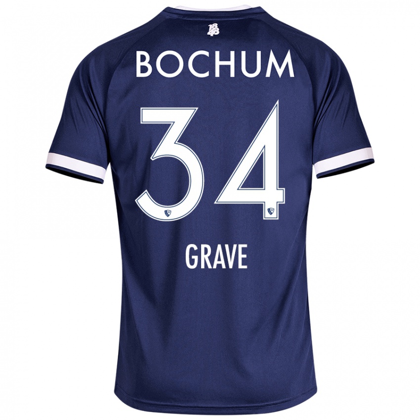 Hombre Camiseta Paul Grave #34 Azul Oscuro 1ª Equipación 2024/25 La Camisa México