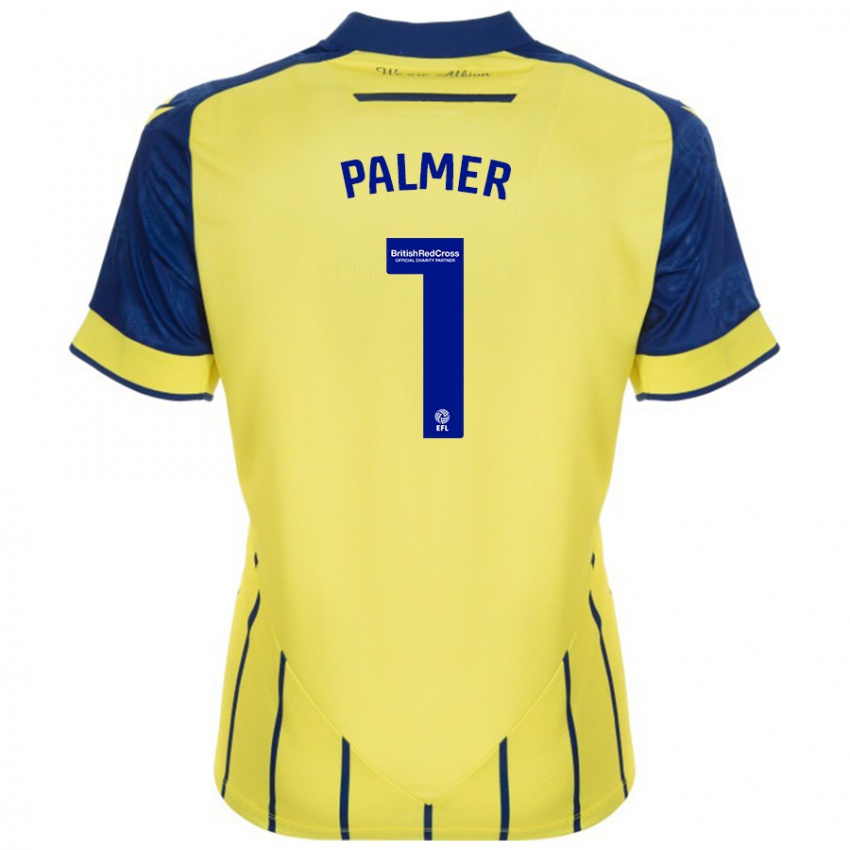 Hombre Camiseta Alex Palmer #1 Amarillo Azul 2ª Equipación 2024/25 La Camisa México