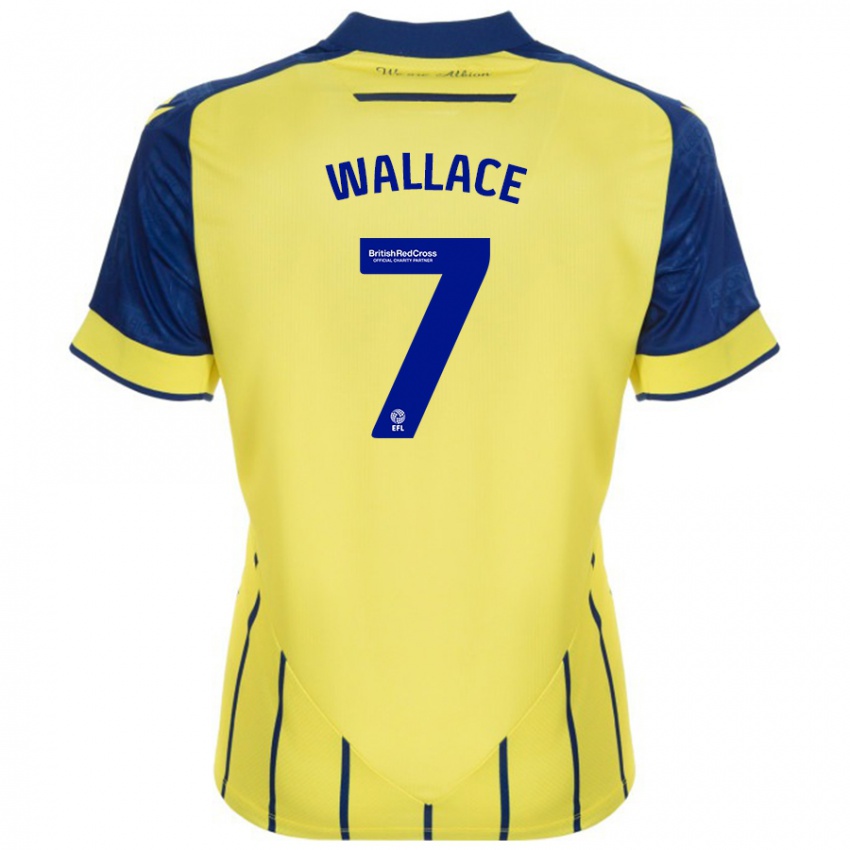 Hombre Camiseta Jed Wallace #7 Amarillo Azul 2ª Equipación 2024/25 La Camisa México