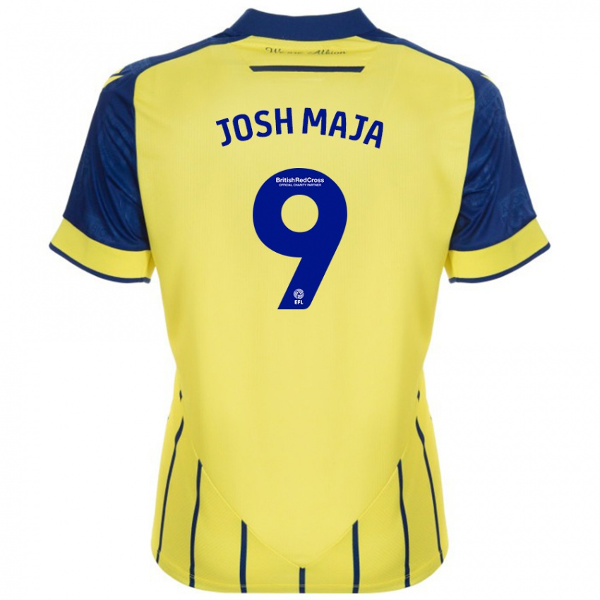 Hombre Camiseta Josh Maja #9 Amarillo Azul 2ª Equipación 2024/25 La Camisa México