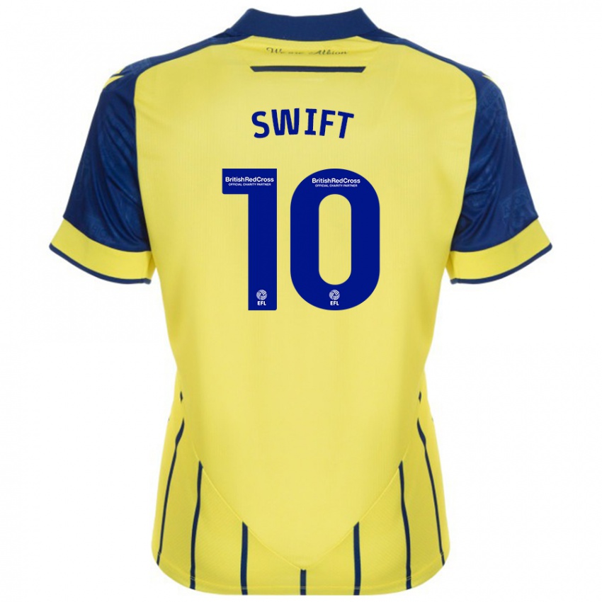 Hombre Camiseta John Swift #10 Amarillo Azul 2ª Equipación 2024/25 La Camisa México