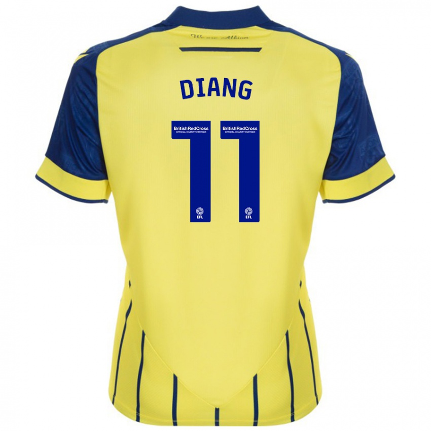 Hombre Camiseta Grady Diangana #11 Amarillo Azul 2ª Equipación 2024/25 La Camisa México