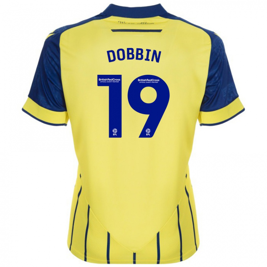 Hombre Camiseta Lewis Dobbin #19 Amarillo Azul 2ª Equipación 2024/25 La Camisa México