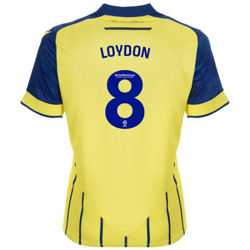 Hombre Camiseta Abi Loydon #8 Amarillo Azul 2ª Equipación 2024/25 La Camisa México