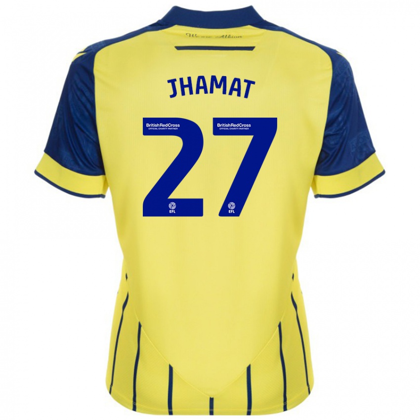 Hombre Camiseta Simran Jhamat #27 Amarillo Azul 2ª Equipación 2024/25 La Camisa México