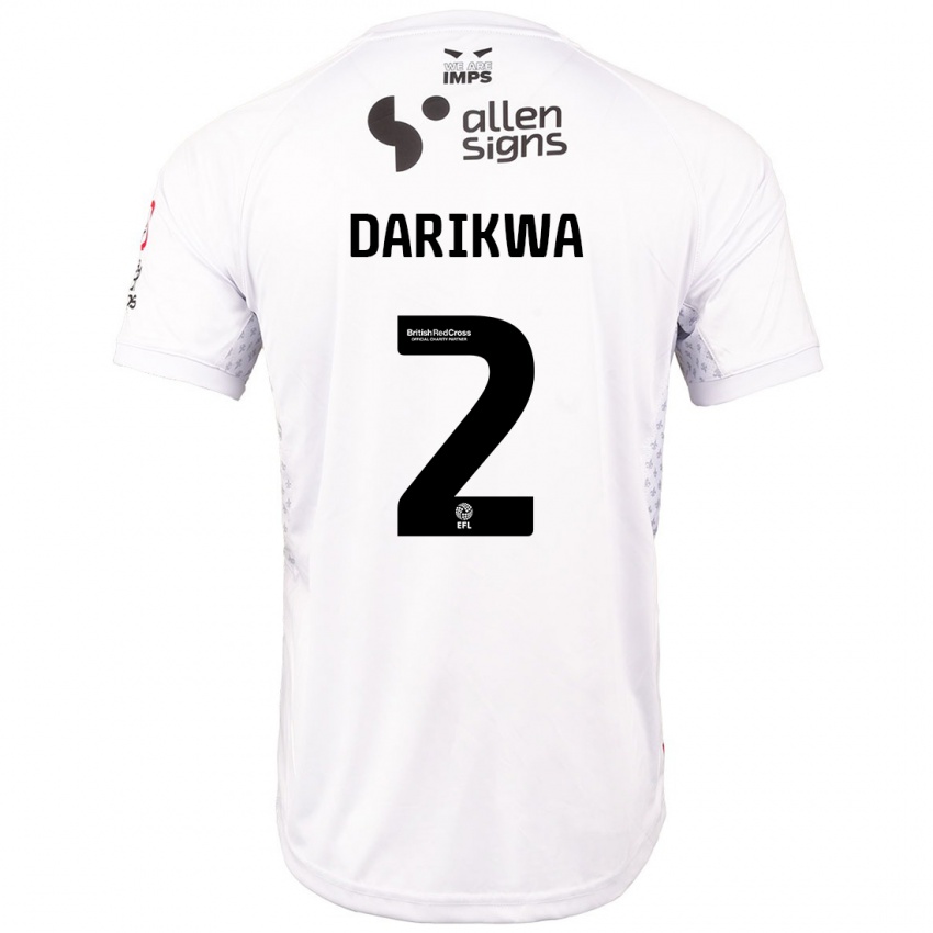 Hombre Camiseta Tendayi Darikwa #2 Rojo Blanco 2ª Equipación 2024/25 La Camisa México