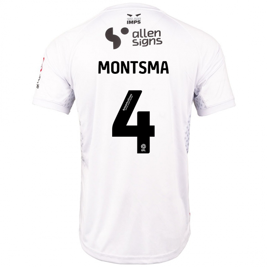 Hombre Camiseta Lewis Montsma #4 Rojo Blanco 2ª Equipación 2024/25 La Camisa México