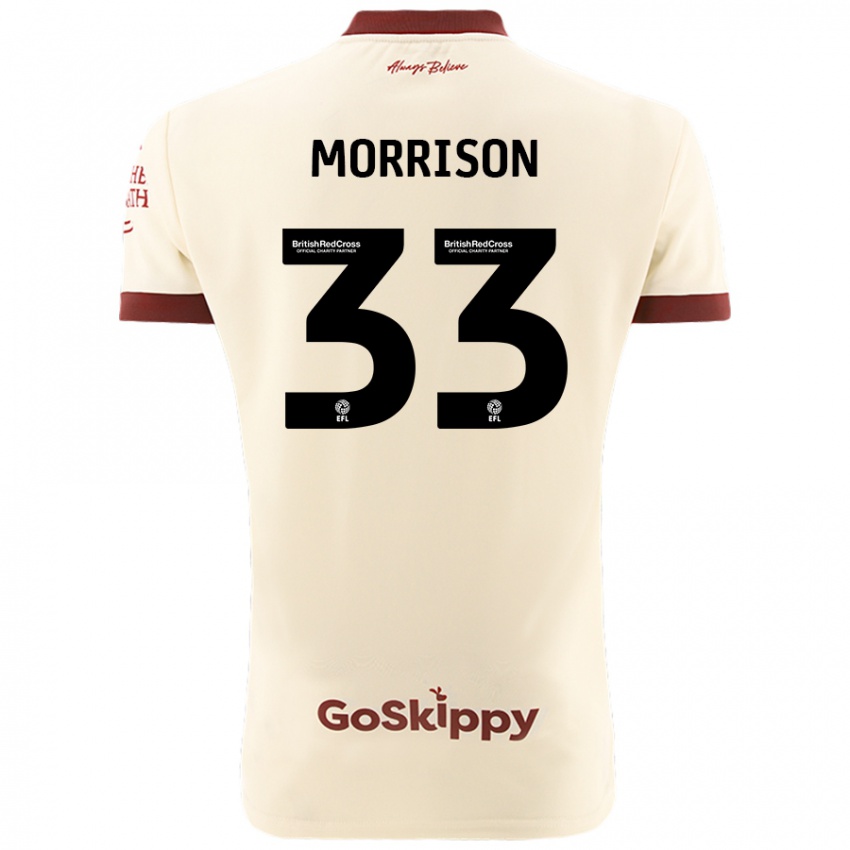 Hombre Camiseta Elijah Morrison #33 Crema Blanco 2ª Equipación 2024/25 La Camisa México