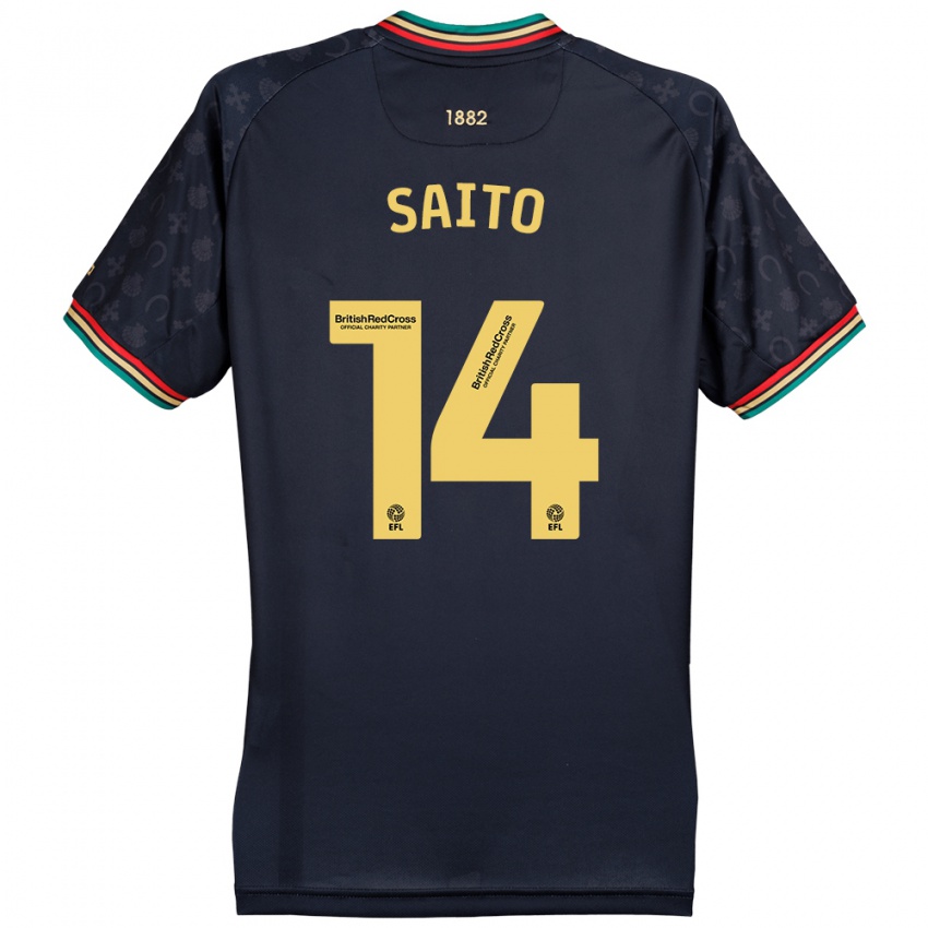 Hombre Camiseta Koki Saito #14 Azul Marino Oscuro 2ª Equipación 2024/25 La Camisa México