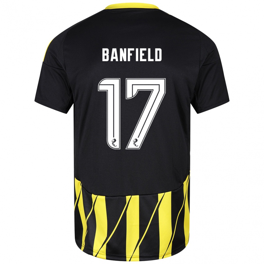 Hombre Camiseta Keeley Banfield #17 Negro Amarillo 2ª Equipación 2024/25 La Camisa México