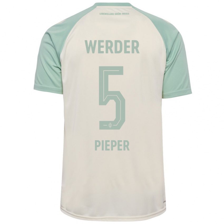 Hombre Camiseta Amos Pieper #5 Blanquecino Verde Claro 2ª Equipación 2024/25 La Camisa México