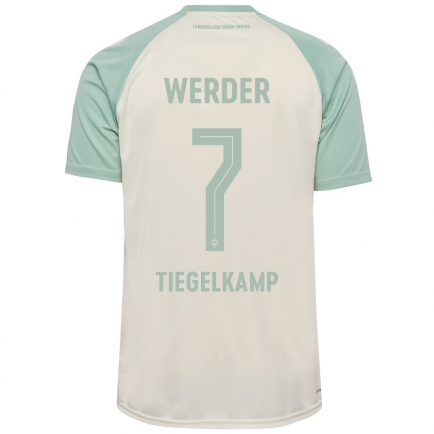 Hombre Camiseta Maximilian Tiegelkamp #7 Blanquecino Verde Claro 2ª Equipación 2024/25 La Camisa México