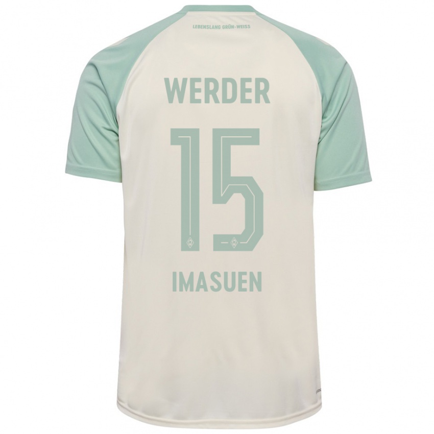 Hombre Camiseta Joel Imasuen #15 Blanquecino Verde Claro 2ª Equipación 2024/25 La Camisa México