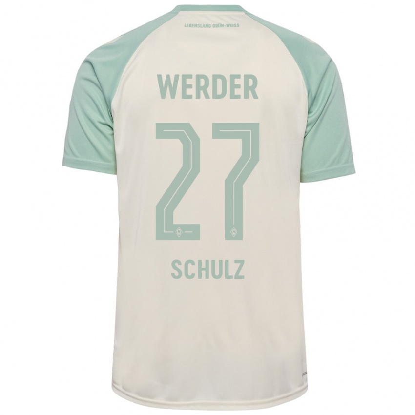 Hombre Camiseta Ole Schulz #27 Blanquecino Verde Claro 2ª Equipación 2024/25 La Camisa México