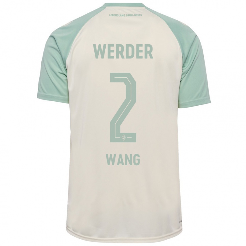 Hombre Camiseta Bowen Wang #2 Blanquecino Verde Claro 2ª Equipación 2024/25 La Camisa México