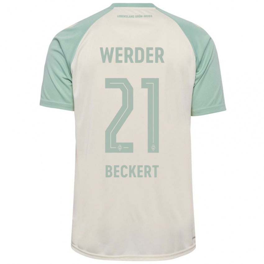 Hombre Camiseta Jonathan Beckert #21 Blanquecino Verde Claro 2ª Equipación 2024/25 La Camisa México