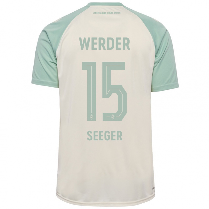 Hombre Camiseta Ben Ekobena-Seeger #15 Blanquecino Verde Claro 2ª Equipación 2024/25 La Camisa México