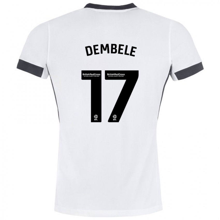 Hombre Camiseta Siriki Dembélé #17 Blanco Negro 2ª Equipación 2024/25 La Camisa México