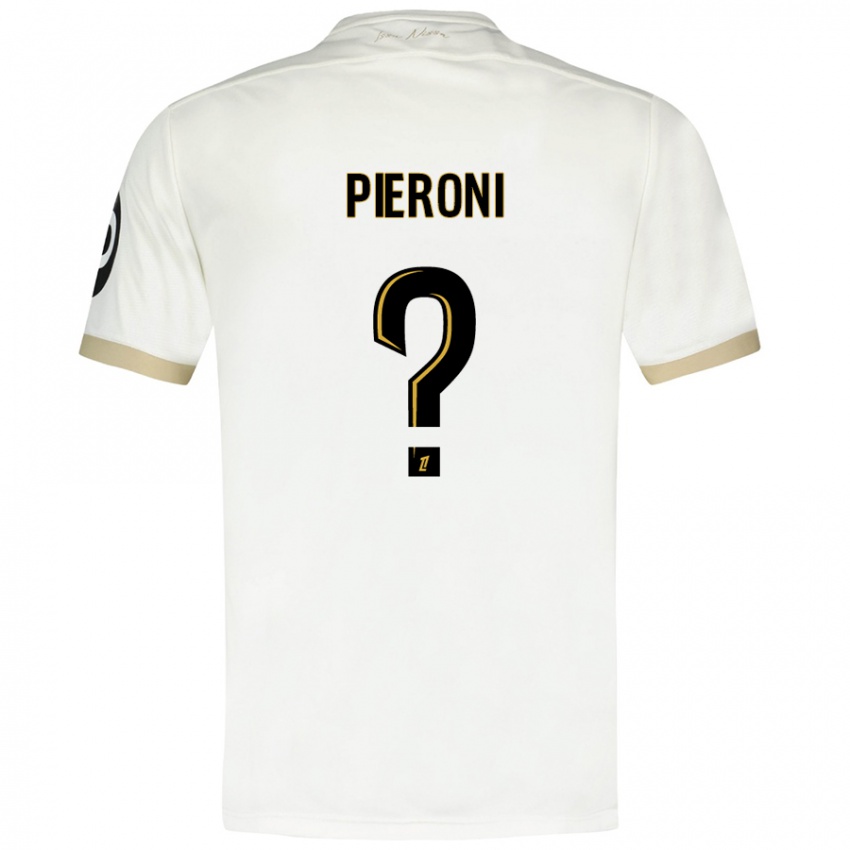 Hombre Camiseta Dorian Pieroni #0 Blanco Dorado 2ª Equipación 2024/25 La Camisa México