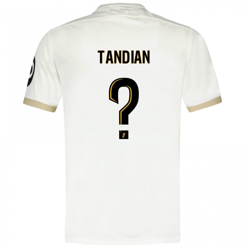 Hombre Camiseta Elage Tandian #0 Blanco Dorado 2ª Equipación 2024/25 La Camisa México