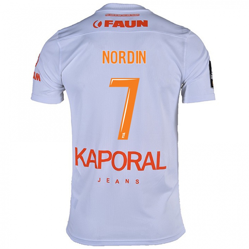 Hombre Camiseta Arnaud Nordin #7 Blanco 2ª Equipación 2024/25 La Camisa México