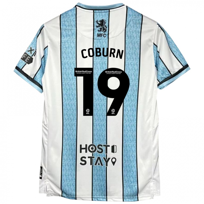 Hombre Camiseta Josh Coburn #19 Blanco Azul 2ª Equipación 2024/25 La Camisa México