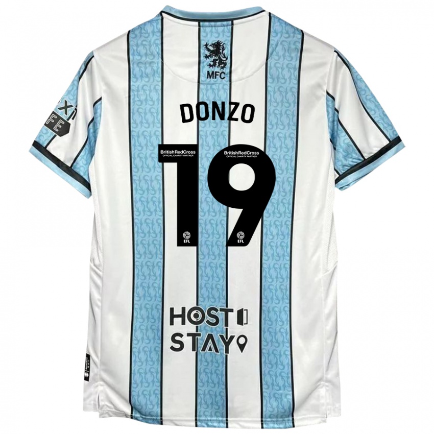 Hombre Camiseta Jolie Donzo #19 Blanco Azul 2ª Equipación 2024/25 La Camisa México