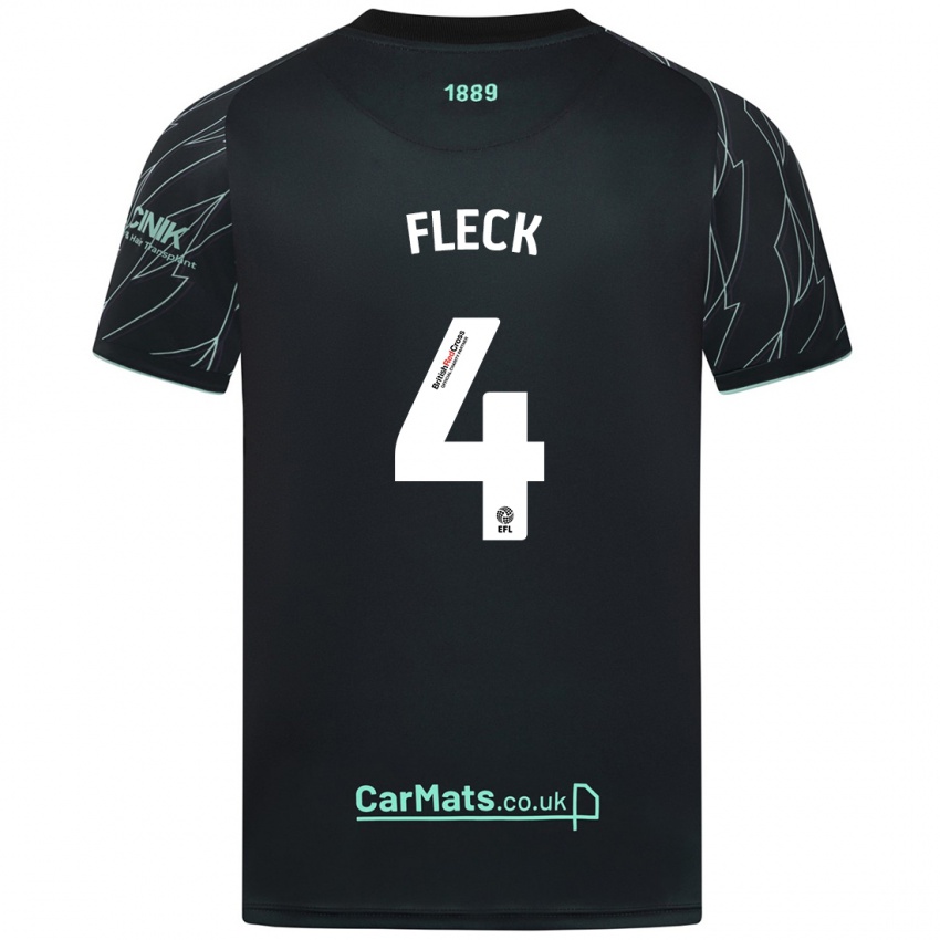 Hombre Camiseta John Fleck #4 Negro Verde 2ª Equipación 2024/25 La Camisa México