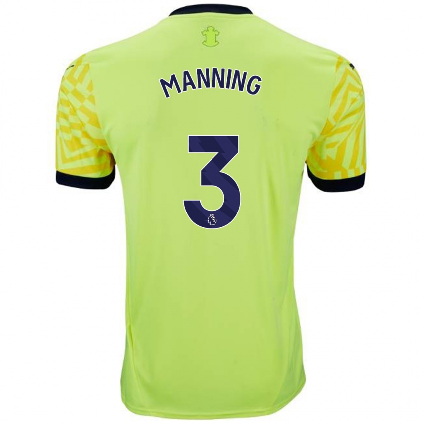 Hombre Camiseta Ryan Manning #3 Amarillo 2ª Equipación 2024/25 La Camisa México