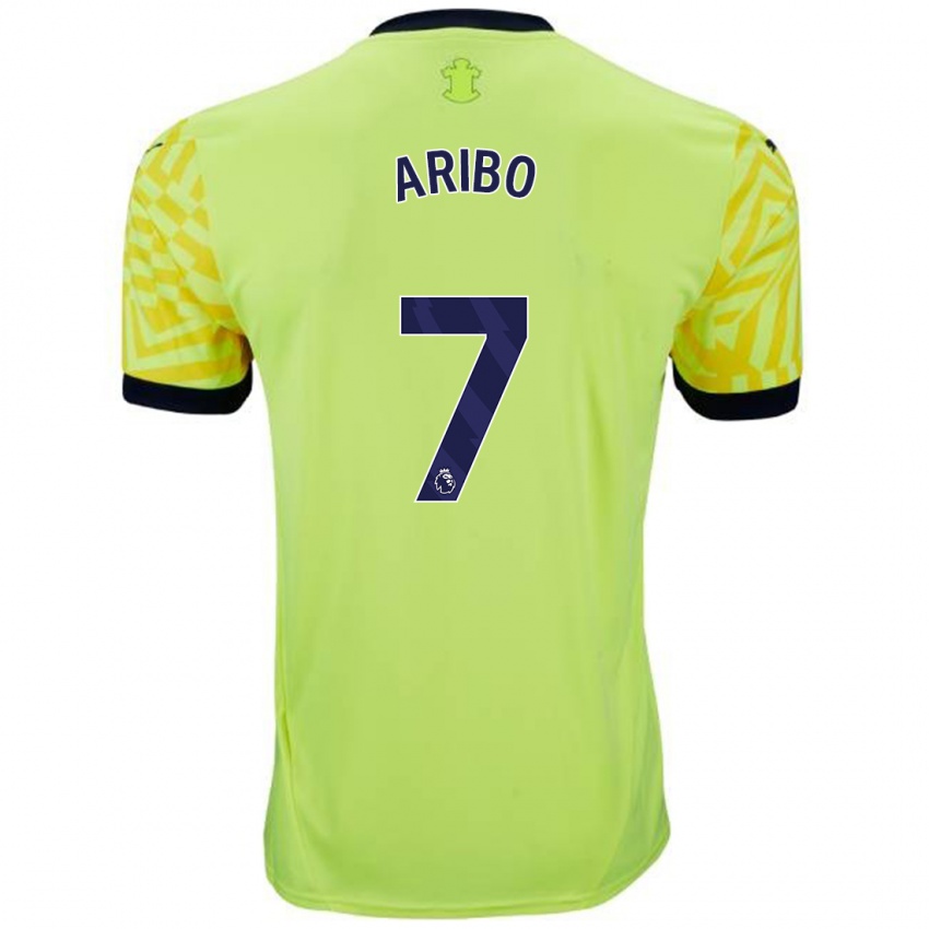 Hombre Camiseta Joe Aribo #7 Amarillo 2ª Equipación 2024/25 La Camisa México