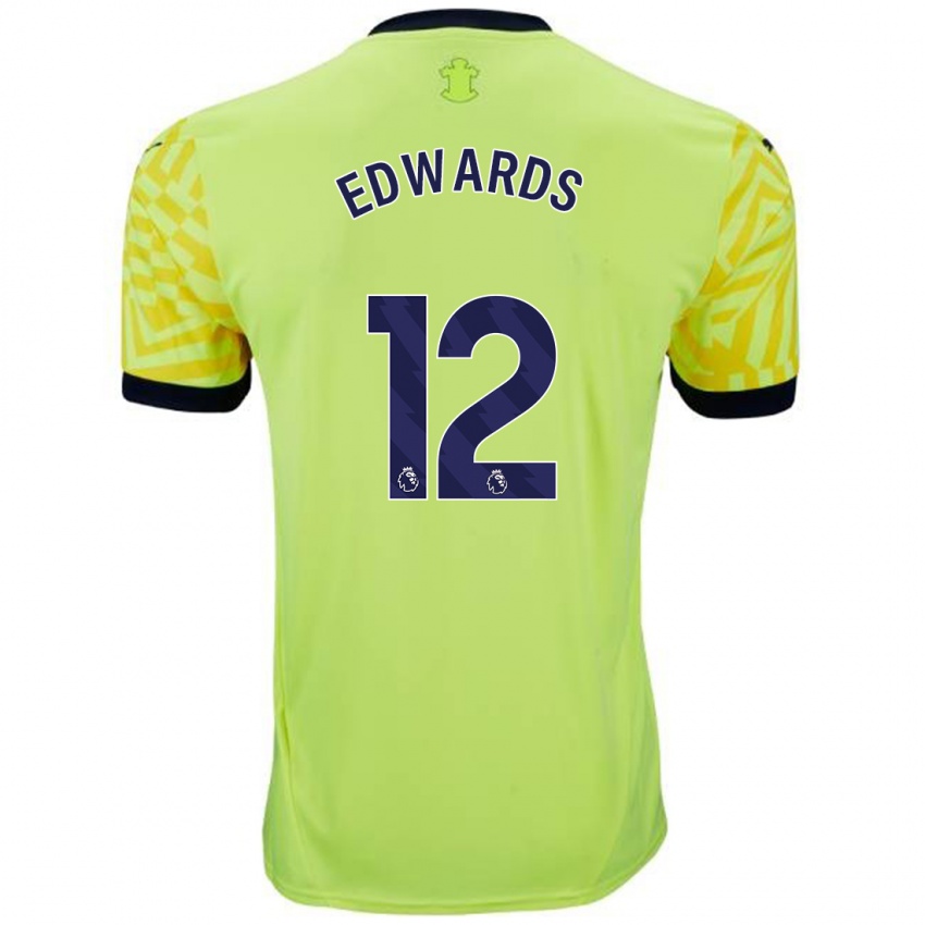 Hombre Camiseta Ronnie Edwards #12 Amarillo 2ª Equipación 2024/25 La Camisa México